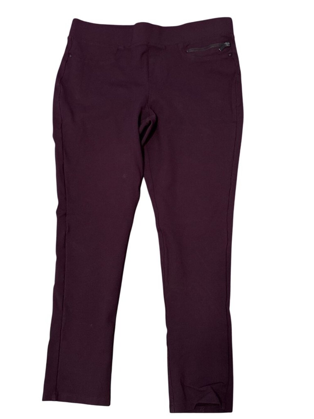 DKNY Pull-on Ponte Stretch Ankle Pants Plum Size M